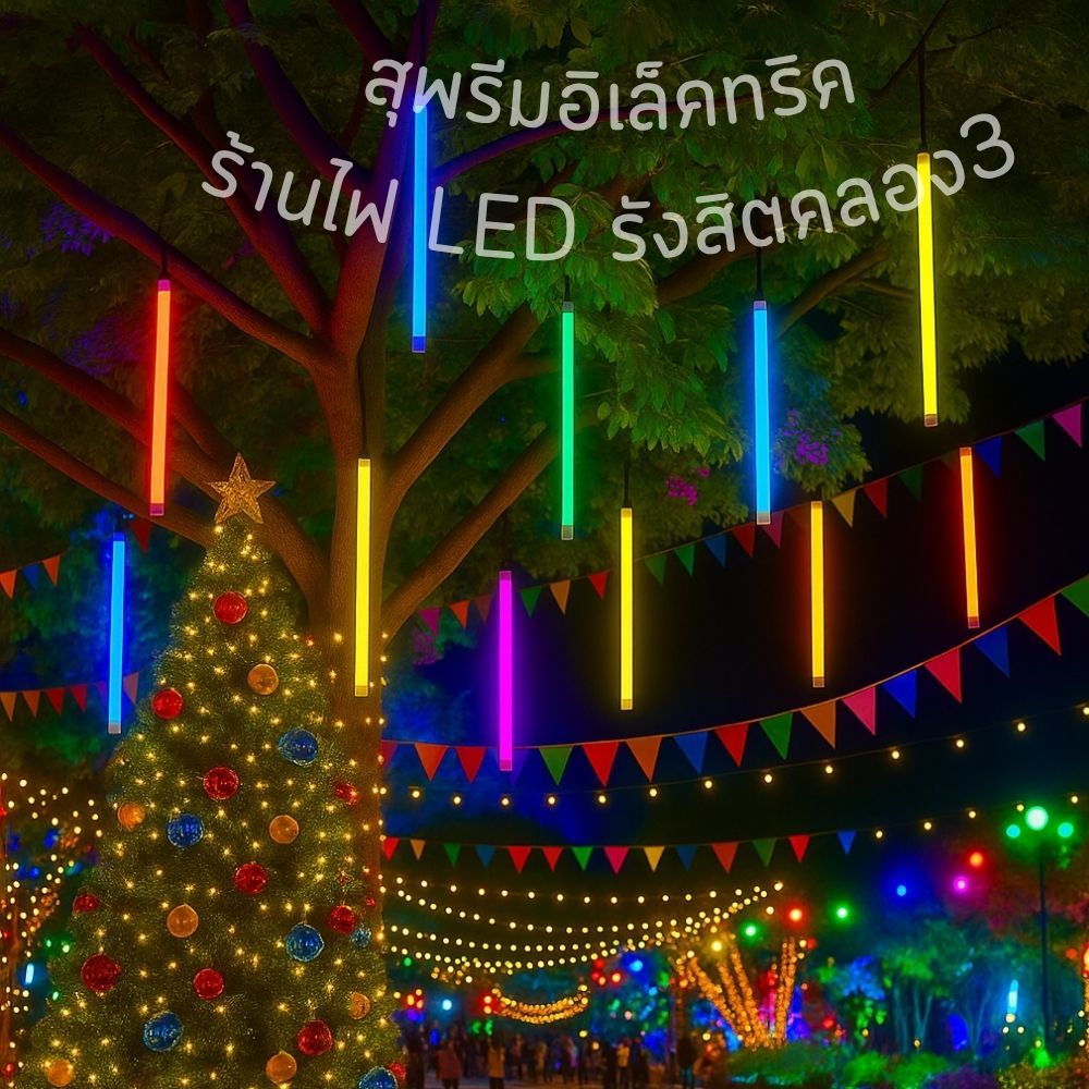(ลัง 30 ดวง) หลอดไฟงานวัด เสียบปลั๊ก ใช้ง่าย LED T8 18W เสียบปลั๊ก ไฟ LED กันน้ำ ไฟประดับ ไฟงานวัด ไ