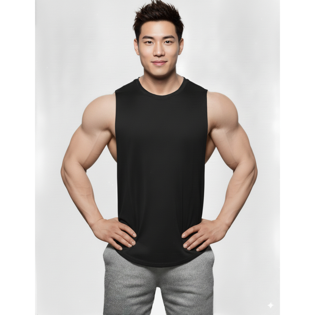 เสื้อเปล่า หลายสี เสื้อแขนกุดเว้าแขนกว้าง ฺBlank Drop Arm Sleeveless Muscle Shirt
