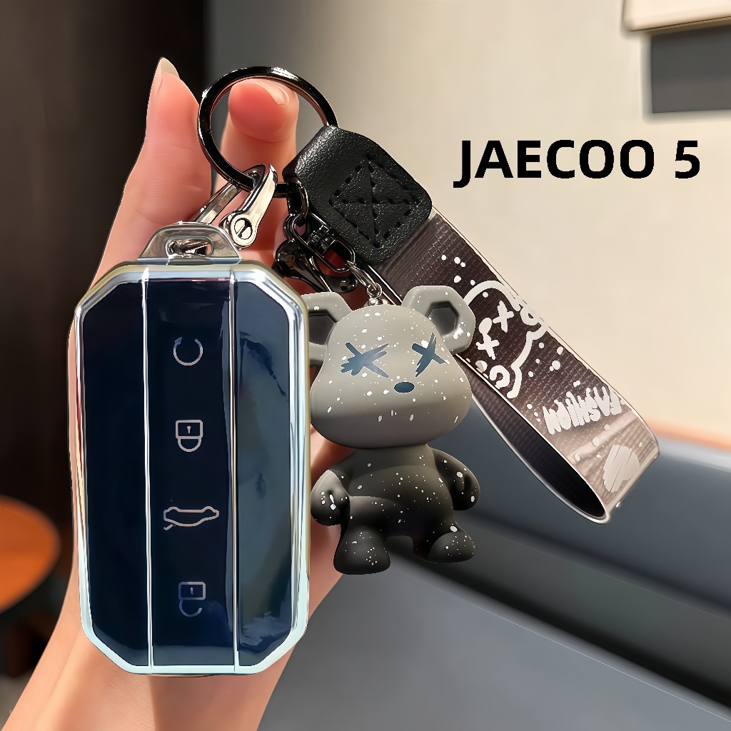 (พร้อมส่ง)เคสกุญแจเหมาะสำหรับJAECOO 5 EVพวงกุญแจ เคสป้องกันรอยกุญแจ