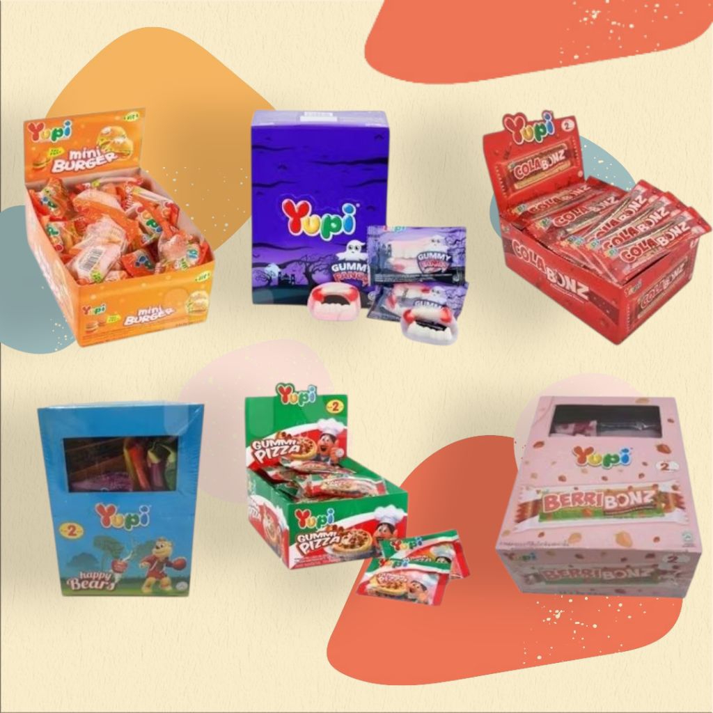 เยลลี่ Yupi ยูปี้ (24ชิ้น) เยลลี่แฮมเบอร์เกอร์ เยลลี่พิซซ่า เยลลี่เขี้ยวฟัน เยลลี่หมี เลือกรสได้ Jelly ฮาโลวีน Halloween