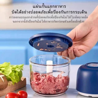 เครื่องปั่นมินิแบบพกพา 6 ใบมีด เครื่องบดเนื้อบด เครื่องปั่นกระเทียมพริก เครื่องปั่นละเอียดไร้สาย USB เครื่องบดกระเทียมไฟ