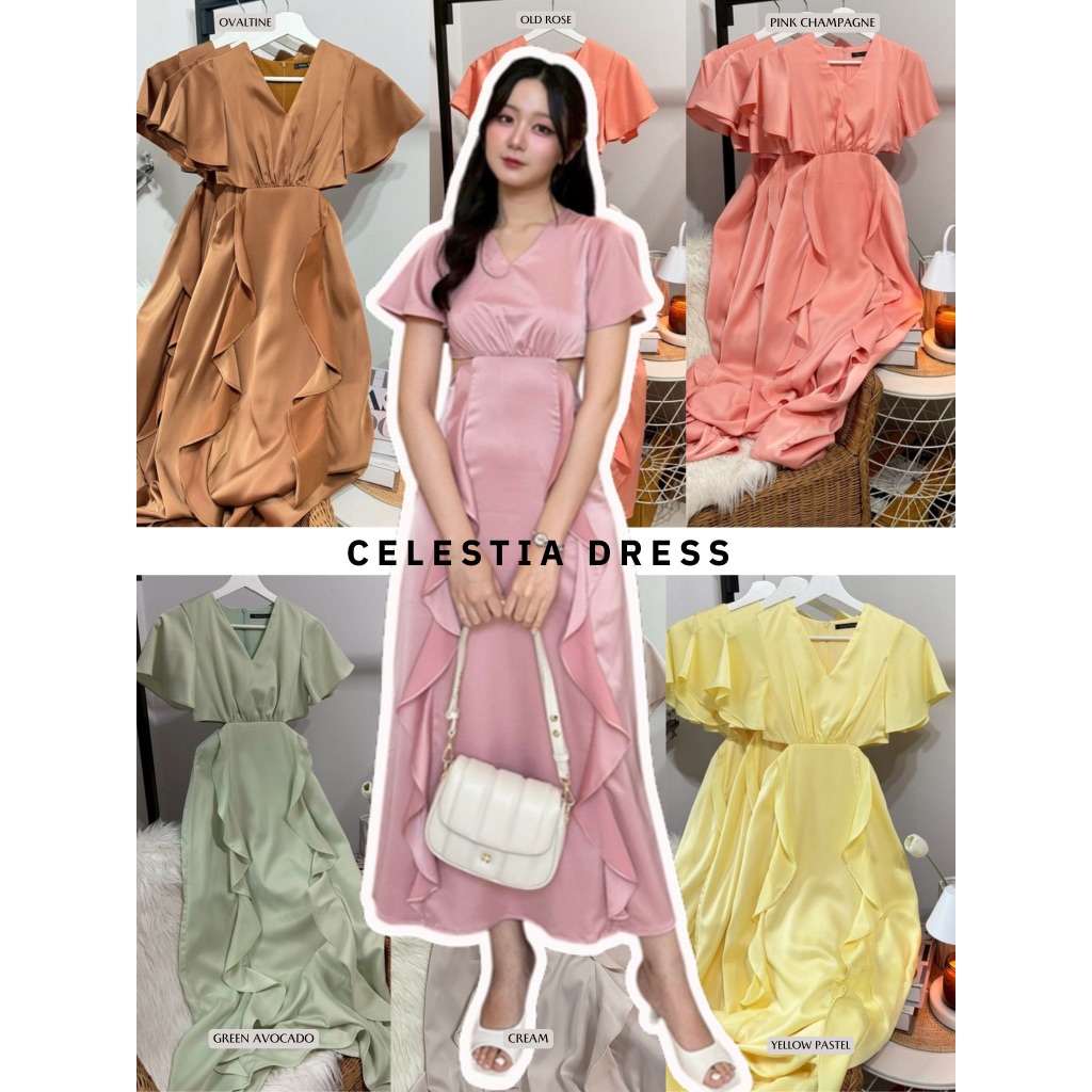 MyWay Brand : Celestia Dress ชุดเพื่อนเจ้าสาว เดรสออกงาน แพตเทิร์นเป๊ะ พอดีตัว หากไม่มั่นใจในการเลือก Size ทักแชทก่อนน้า