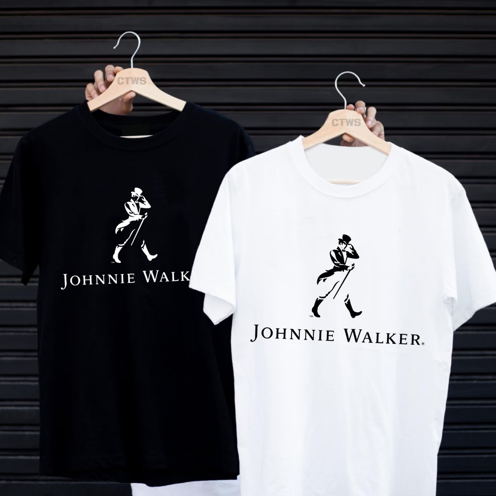 เสื้อยืดสกรีนลาย " JOHNNIE WALKER " เสื้อยืดผ้า MICRO POLYESTER 100% เสื้อยืดผ้าไมโครโพลีเอสเตอร์ 100%