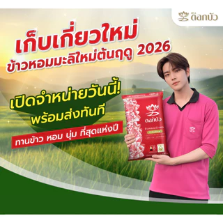 ข้าวตราดอกบัว ข้าวหอมมะลิใหม่ต้นฤดู100%(ปี2026) 5กก.Pack 4 ถุง