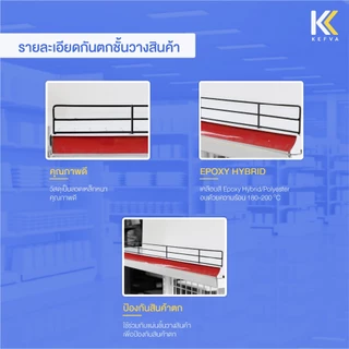 KEFVA กันตกชั้นวางสินค้า 4 ขา สำหรับแผ่นชั้น4รู ขนาด 90 ซม. ตะแกรงกันตกชั้นมินิมาร์ท รั้วกันของตก ที่กั้นสินค้าตก