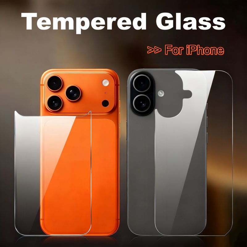 Tempered Glass Back Screen Protector For iPhone 17 16 15 14 13 Pro Max Plus 17 Air 13 Mini