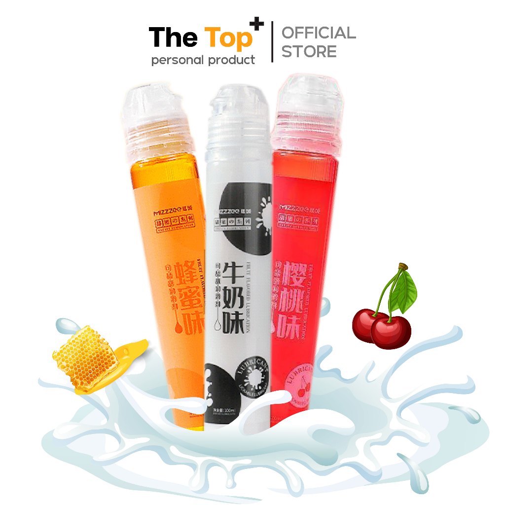 Mizzzee เจลหล่อลื่นสูตรน้ำ PH 5.5 100ml พกพา กลิ่นนม/น้ำผึ้ง/เชอร์รี ไฮยาลูรอน ฝาปิดแข็งแรง