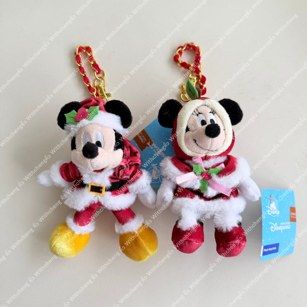 พร้อมส่ง ✅ พวงกุญแจ Mickey Minnie Mouse คอล Christmas จาก Disney Hongkong