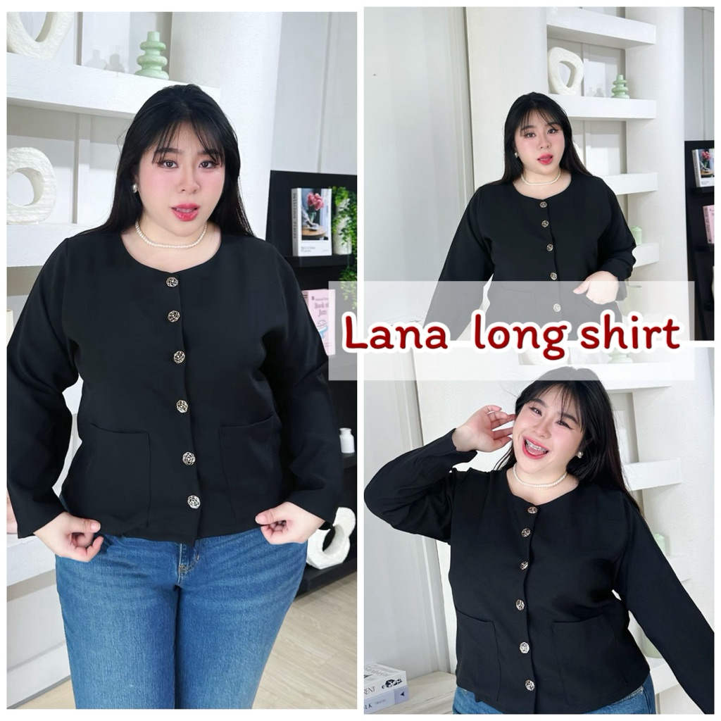 T67 เสื้อคลุมแขนยาว ผ้าฟลอร่า สำหรับสาวอวบ อก38-52