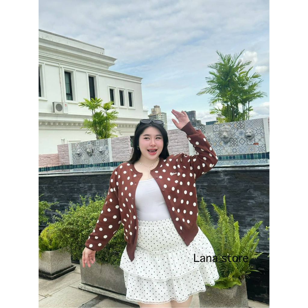 LANA เสื้อคาร์ดิแกนลาย Polkadot สุดฮิต