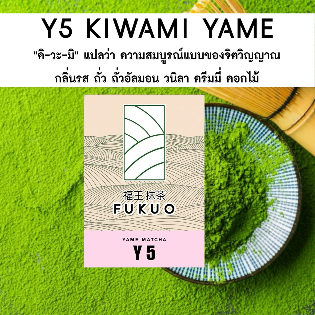 มัทฉะ (Fukuo) Y5 KIWAMI YAME Matcha มัทฉะ โทนถั่ว จากญี่ปุ่น 🇯🇵 ของแท้ เกรดพิธีการ