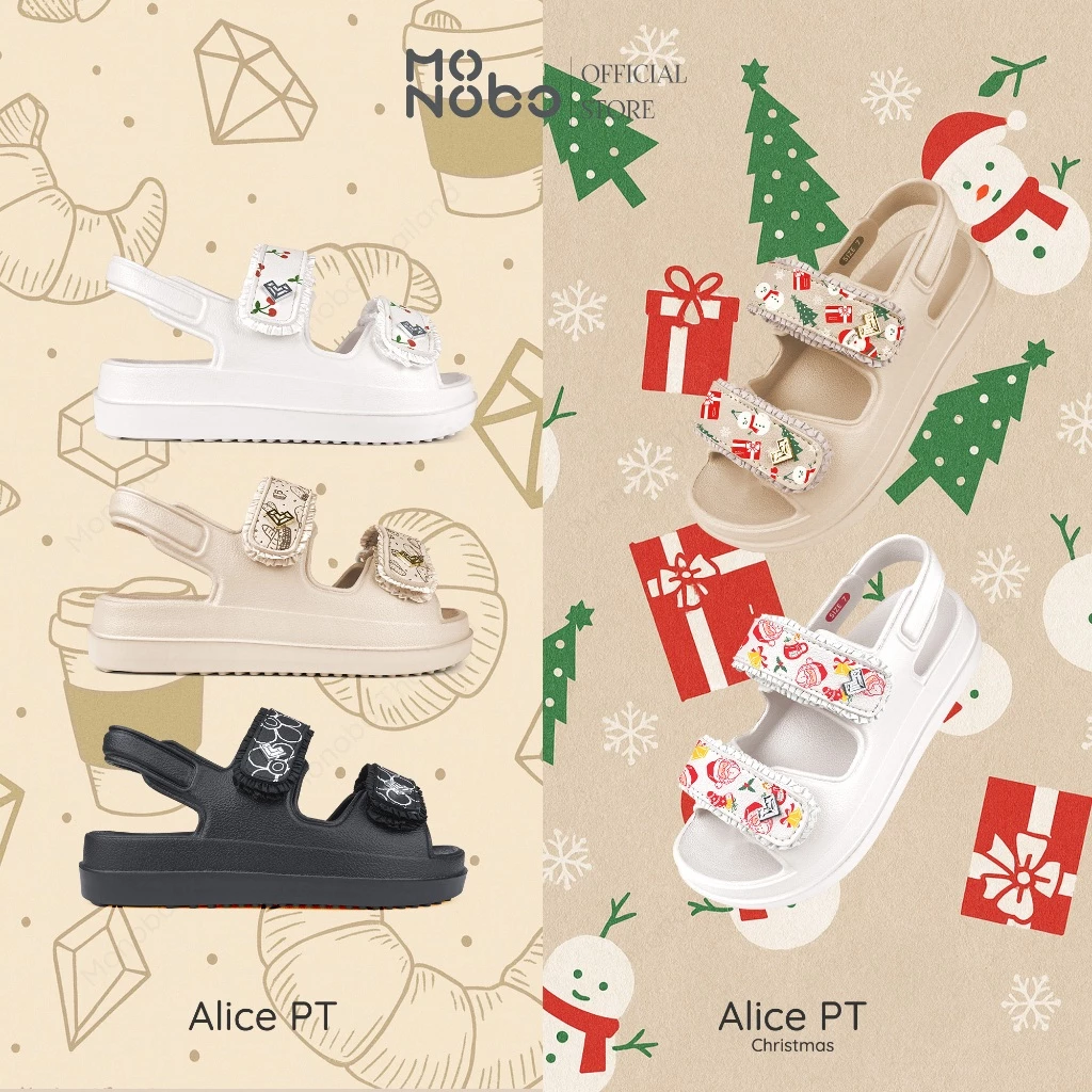 Monobo รุ่น Alice PT รองเท้าแตะสายคู่สวมง่าย ลุคน่ารักสายหวาน ตกแต่งโลโก้ทรงเพชร พื้นนุ่ม เดินสบาย ของแท้ 100%
