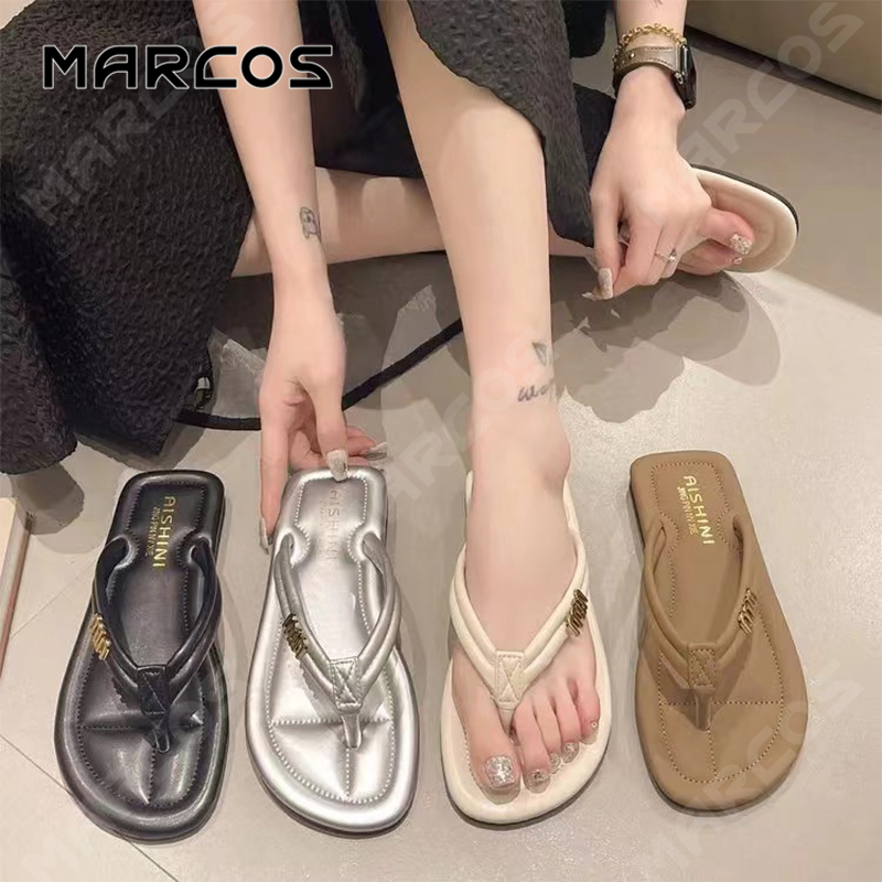 MARCOS รองเท้าแตะผู้หญิง เรียบง่าย นุ่ม ใส่สบาย ระบายอากาศดี รองเท้าแฟชั่นผู้หญิง รอง เ ทา แตะผู้หญิง  ไซส์ 36-41 #04