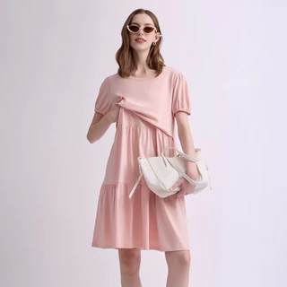 Nitan (นิทาน) เดรสให้นม ชุดคลุมท้อง รุ่น Candy Rain Maternity and Nursing Dress (เนื้อผ้า Cotton 100%)