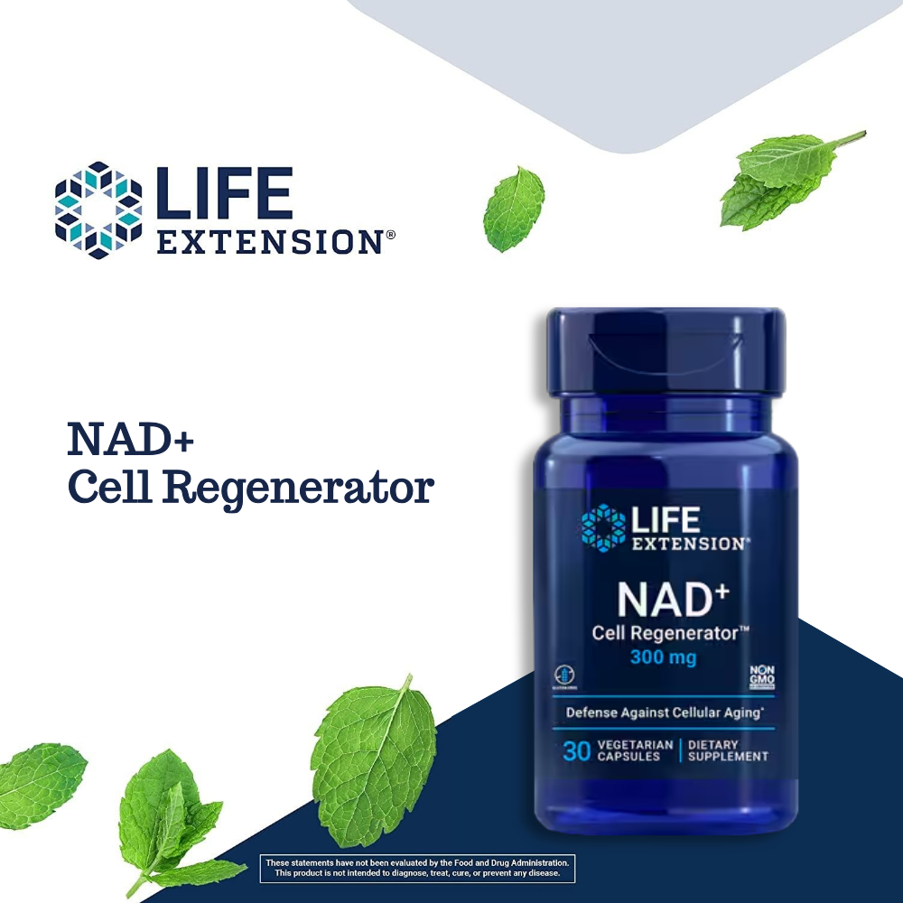 Life Extension NAD+ Cell Regenerator™ 300 mg 30 แคปซูลมังสวิรัติ