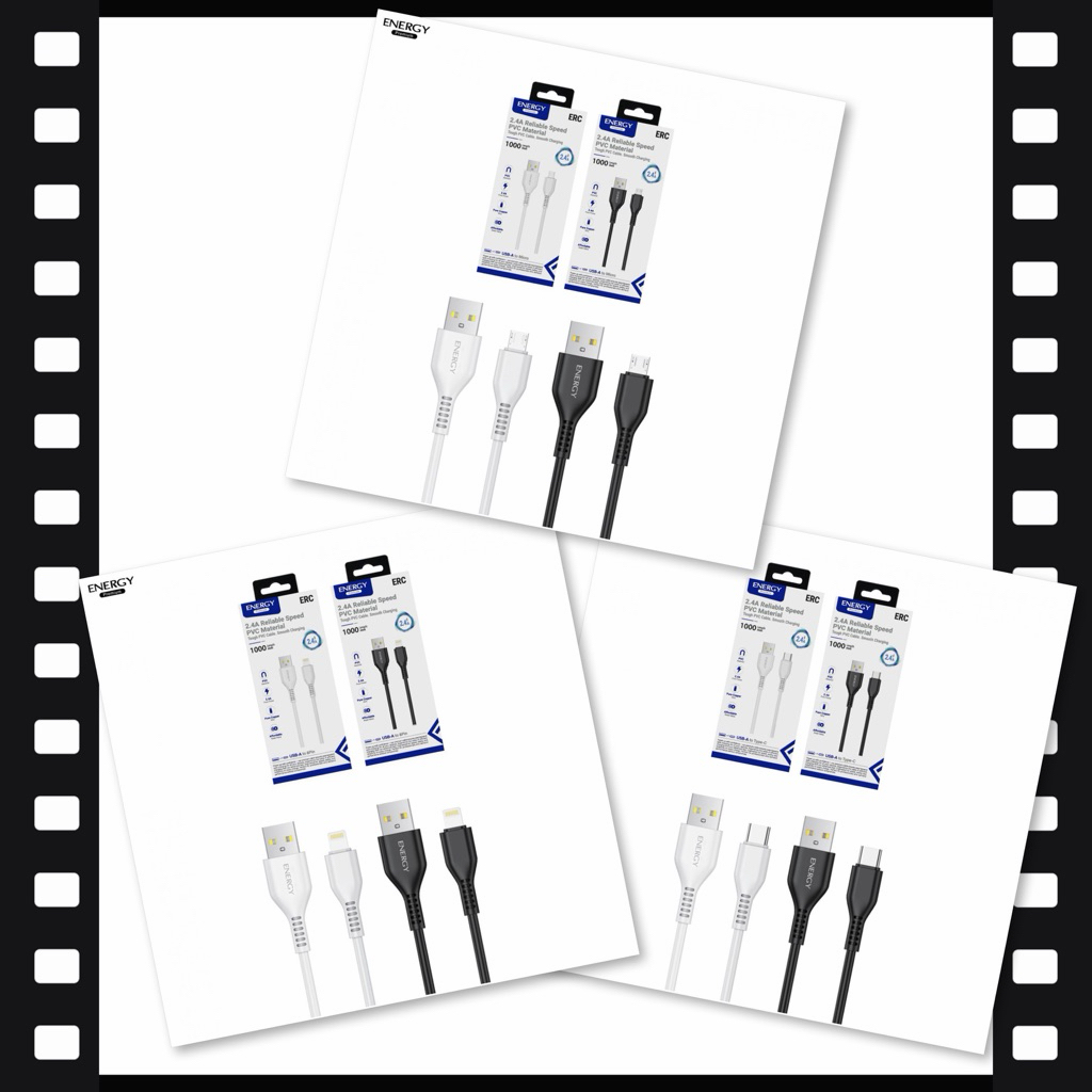 สายชาร์จ Energyแท้  สายชาร์จเร็ว USB 2.4A สำหรับ Micro / Type-C/iPH#energy#energypremium