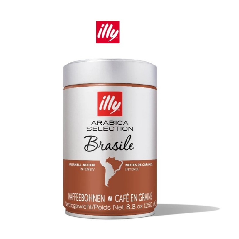 ILLY เมล็ดกาแฟคั่ว BRAZIL - 250 กรัม/กระป๋อง WHOLE BEANS ARABICA SELECTION BRAZIL COFFEE MEDIUM ROST - 250 GRAMS