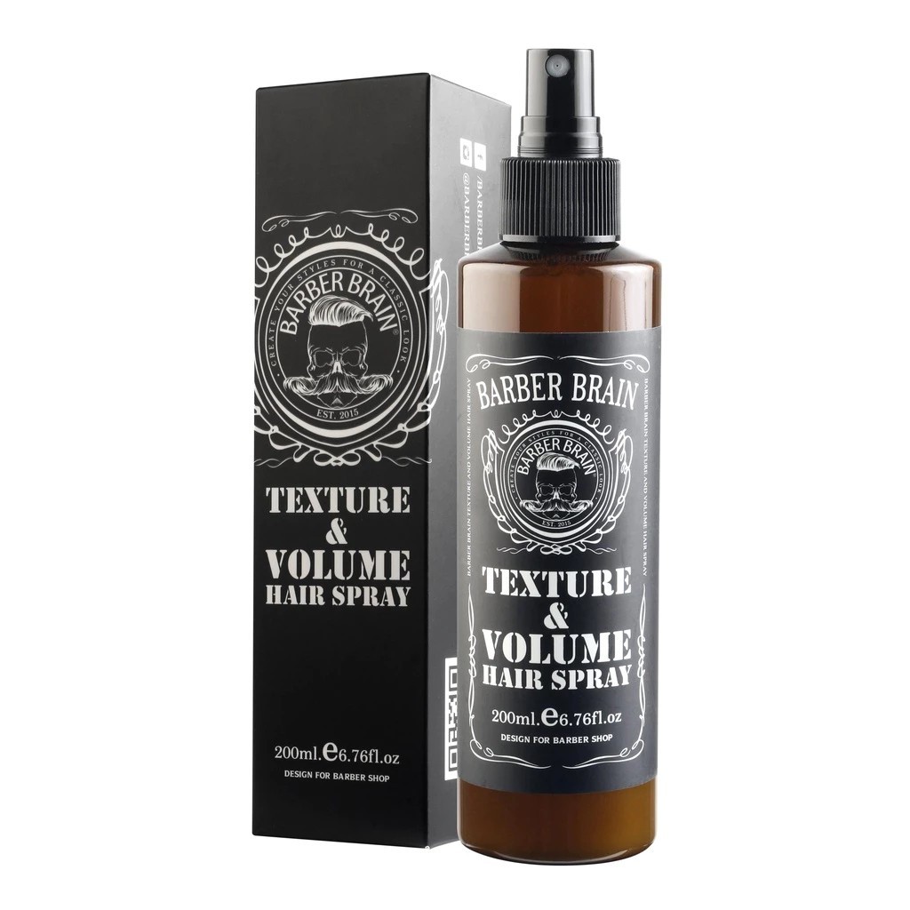 BARBER BRAIN ยกโคนผม สเปรย์ฉีดยกโคนผม บาร์เบอร์ เบรน เท็กซ์เจอร์ แอนด์ วอลลุ่ม แฮร์ TEXTURE AND VOLUME HAIR SPRAY 200 ml