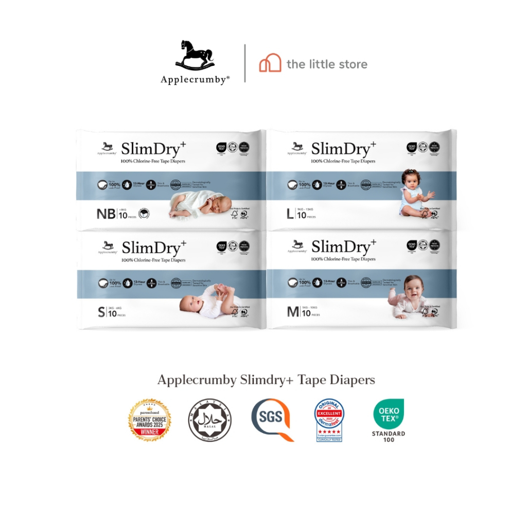 Applecrumby SlimDry⁺ Tape Diapers Mini ผ้าอ้อมกลางวัน แบบเทป