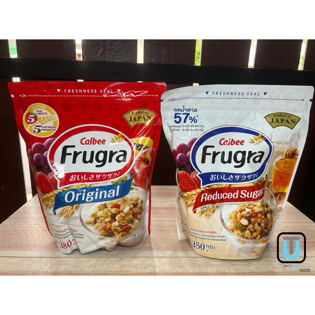 Calbee ฟรูกรา ฟรุต กราโนล่า รสออริจินอล / สูตรลดน้ำตาล Frugra Fruit Granola Original Flavor 380g