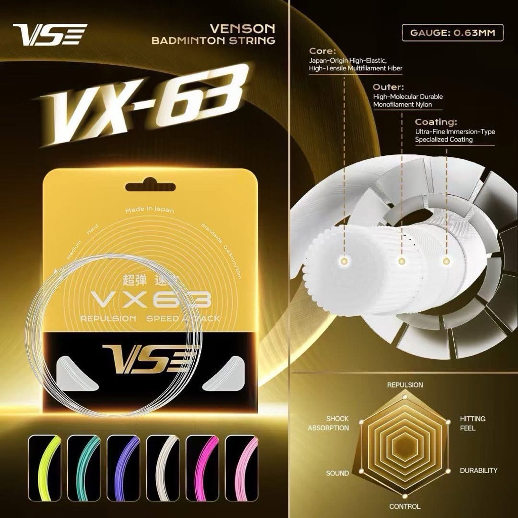 VS เอ็นไม้แบดมินตัน รุ่น VX63 Badminton String
