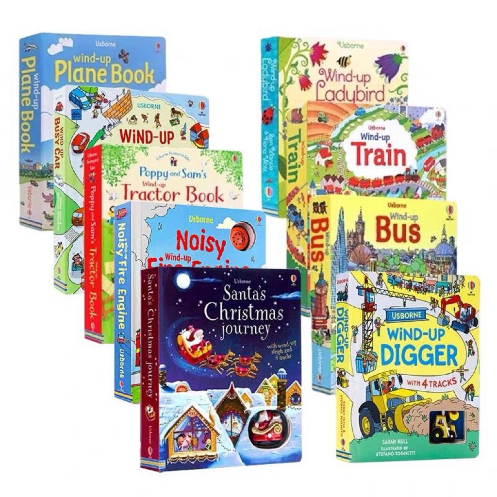 หนังสืออ่านาษาอังกฤษสำหรับเด็ก Usborne wind-up Bus Train Christmas