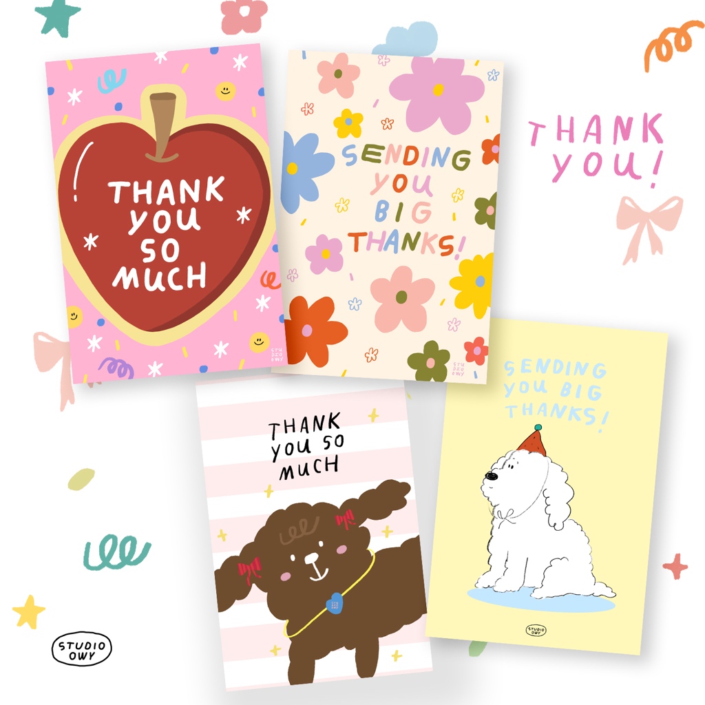 STUDIO.OWY : Thank you Card การ์ดขอบคุณ | ขนาด4x6นิ้ว
