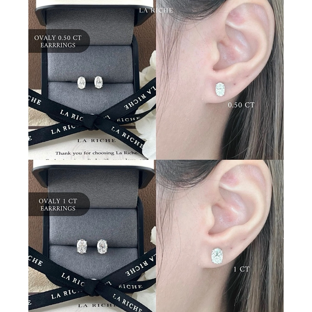 Ovaly Earrings (0.50ct รูปที่ 6