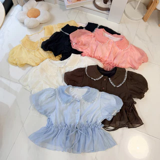 ( อกถึง 42 ) เสื้อคอบัวกระดุมหน้ารูดเอว Q2