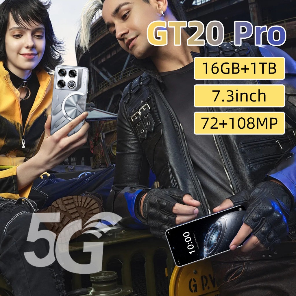 [COD] GT20 Pro Android Phone (16GB+1TB), 7.3-inch Large Screen, 72MP+108MP HD Camera, Long Battery L