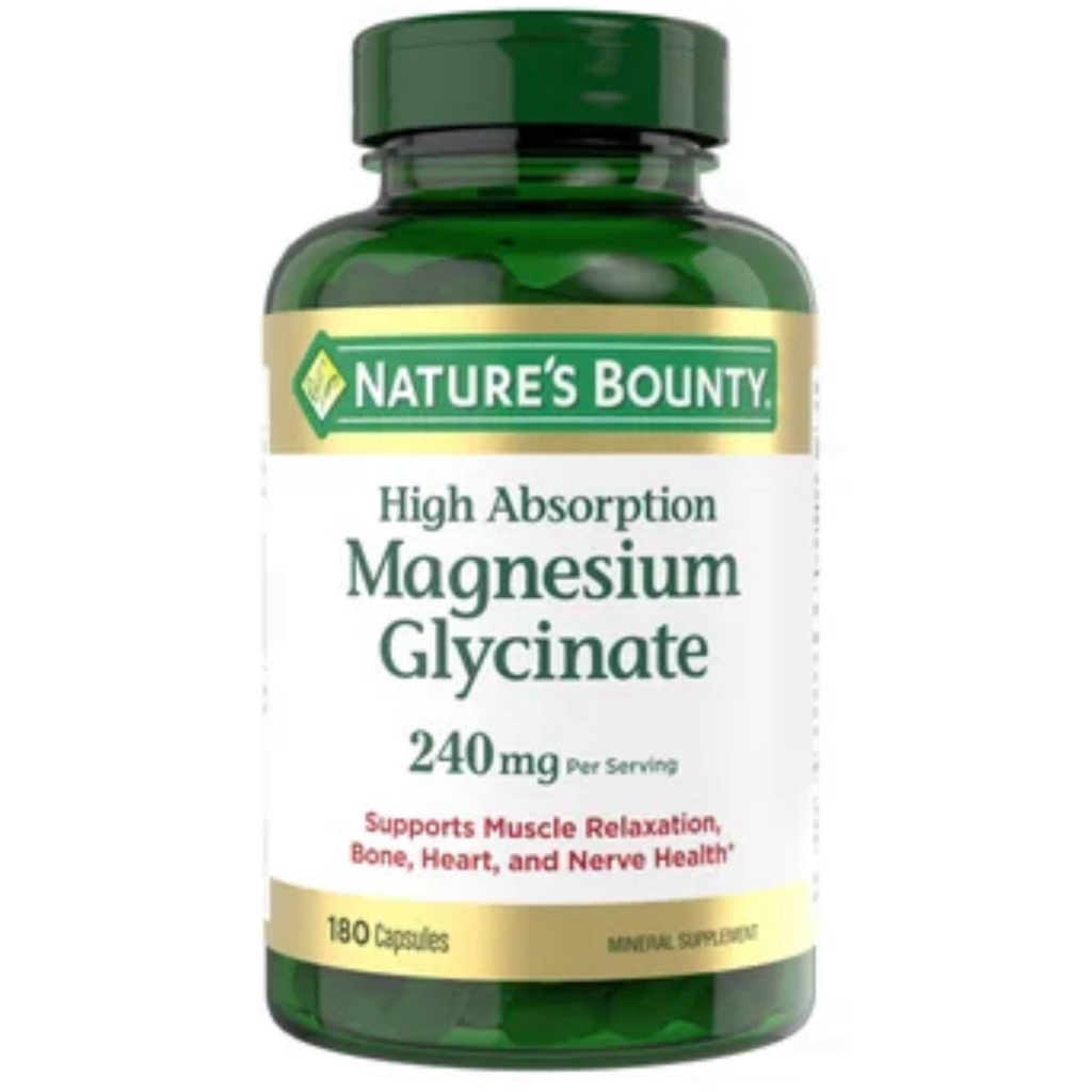 Nature’s Bounty Magnesium Glycinate 180เม็ด จากอเมริกา กระปุกใหญ่สุด