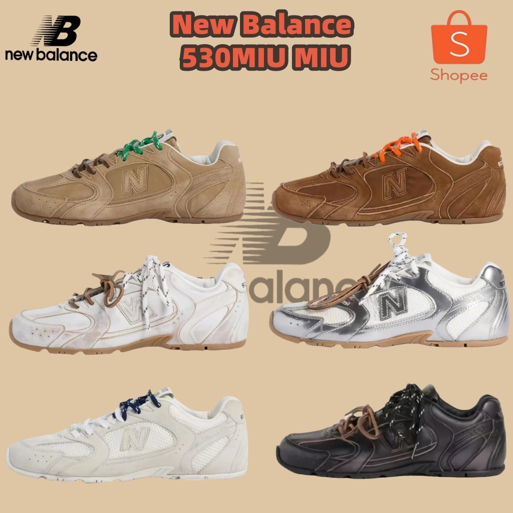 🔥ของแท้ 100% 💥 รองเท้าผ้าใบ New Balance x MIU MIU NB 530 SL สะดวกสบาย รองเท้าสำหรับชายหญิง