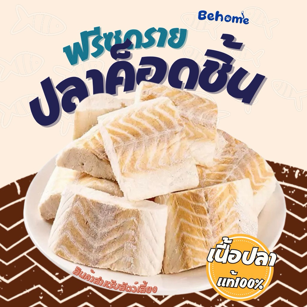 ปลาค็อดชิ้นใหญ่ฟรีซดราย สำหรับสัตว์เลี้ยง