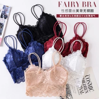 Soft Touch เสื้อกล้ามลูกไม้ เสื้อลูกไม้สายเดี่ยวครึ่งตัว มีสายคู่ ผ้าลูกไม้นิ่มใส่สบายมีฟองน้ำในตัว N01