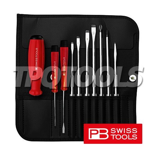 ชุดไขควงบรรจุซองหนัง(ด้ามแดงขุ่น)10ตัว/ชุด PB8215L25 "PB SWISS TOOLS" สินค้าจากประเทศสวิตเซอร์แลนด์