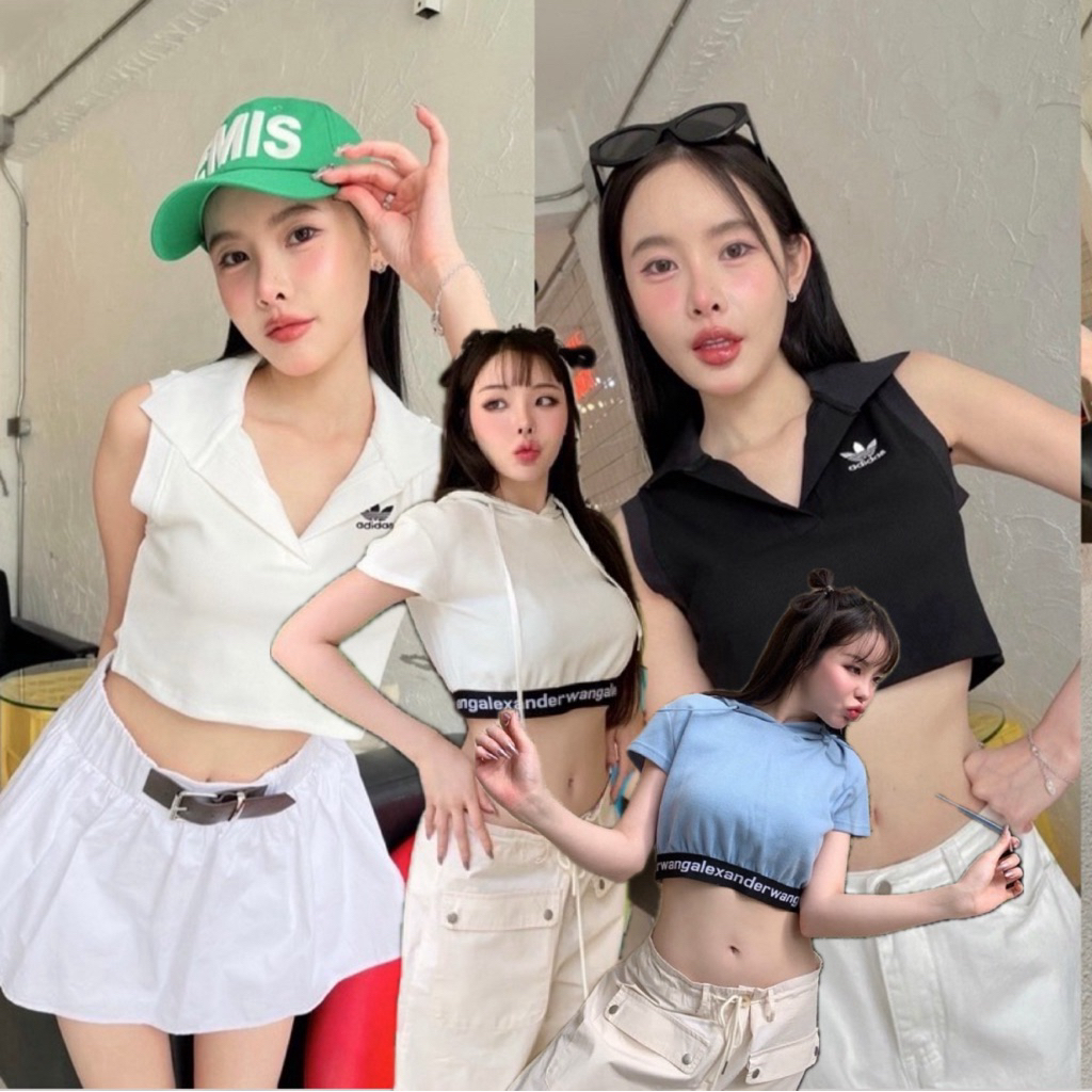 ADS polo crop📍เสื้อกล้ามคอปก ทรงเว้าแขนสวย ดีเทลปักโลโก้ งานสวยทรงจึ้ง แมทช์ง่ายใส่กับอะไรก็ดูดี