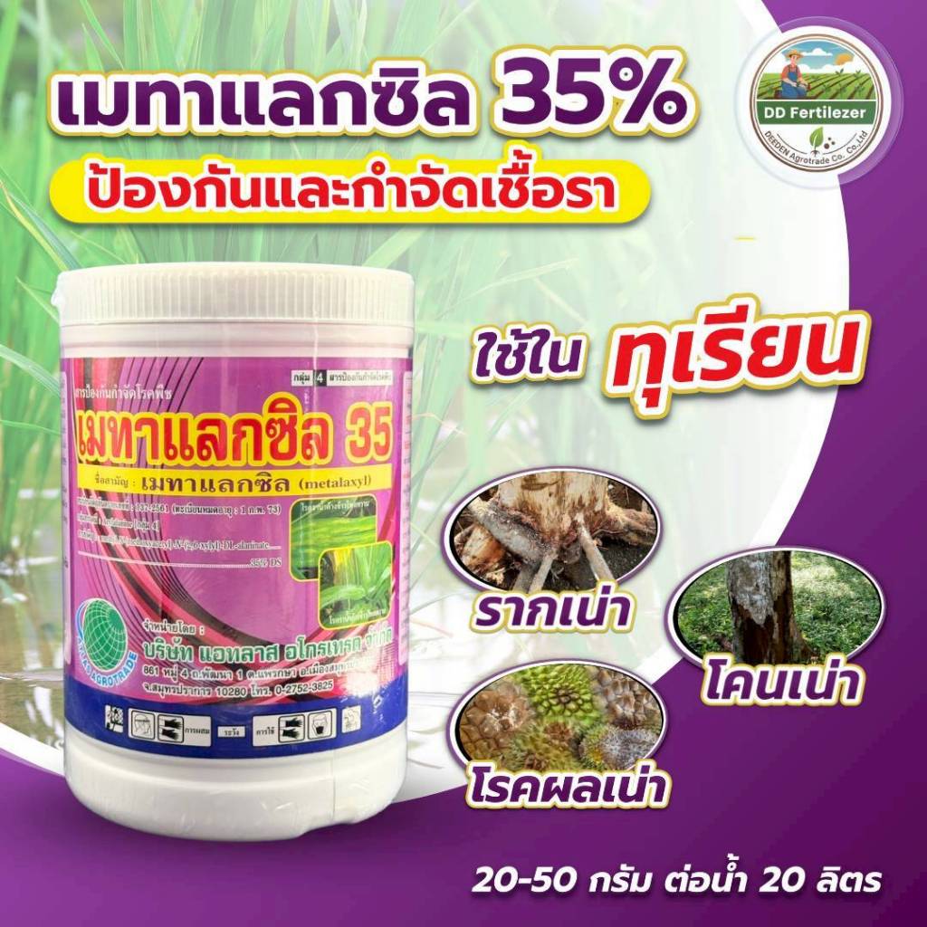 #เมทาแลกซิล 35% สีชมพู ตราลูกโลก #ร้านปุ๋ยดีเด่น