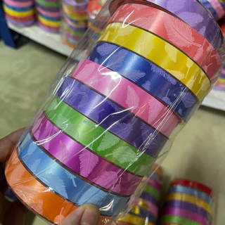 ริบบิ้น คละสี คละลาย สุ่มลาย แพคละ10ม้วน ราคาส่ง