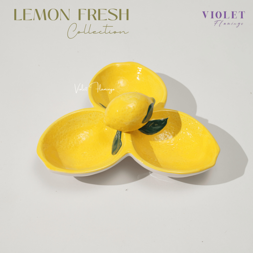 Violet Flamingo จานชามเซรามิค เลมอน ดีไซน์น่ารัก 🍋 Lemon Fresh Collection ชุดจานชาม ของขวัญ ของใช้ในบ้าน คาเฟ่ รูปที่ 7