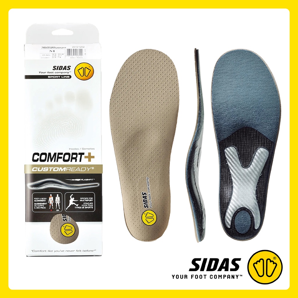 SIDAS Comfort+ Insoles แผ่นพื้นรองเท้า All-round หลายกิจกรรม นุ่มสบาย เสริมแรงดีดตัว (Heat Moldable)