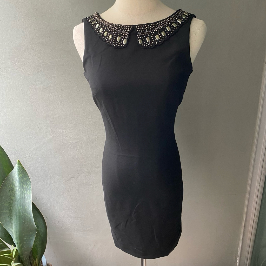 USED Zara jeweled collar dress size XS
