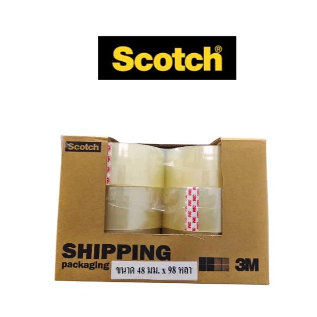 (1 ลัง) OPP 3M Scotch เทปใส 48มม. x 98หลา 12 ม้วน รุ่น 390 -12PK เทปปิดกล่อง เทปปิดกล่องพัสดุ