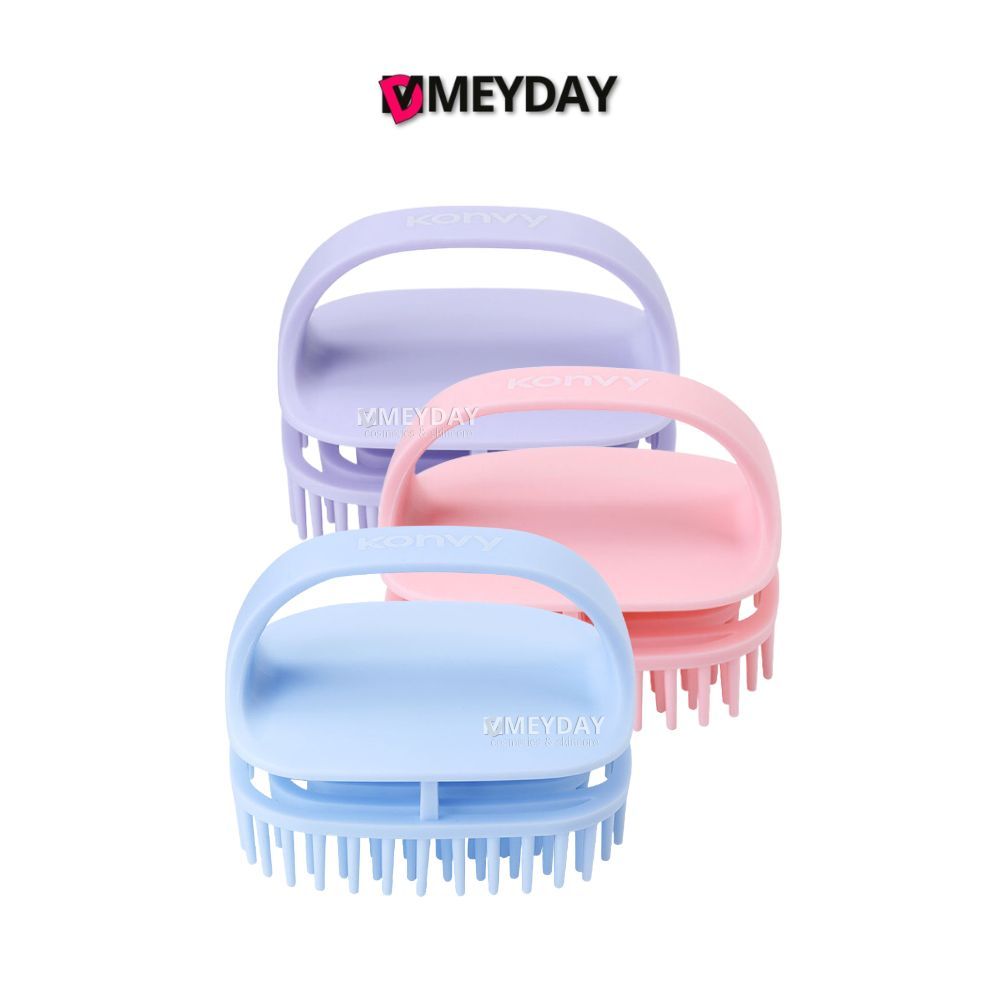 Konvy Scalp Massager Shampoo Brush แปรงสระผมและนวดหนังศีรษะ แปรงซิลิโคนขนาดใหญ่