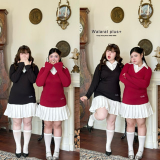 (WR) เดรสแขนยาวคอปก ชายระบาย แต่งตัดต่อสี น่ารัก เหมาะกับหน้…