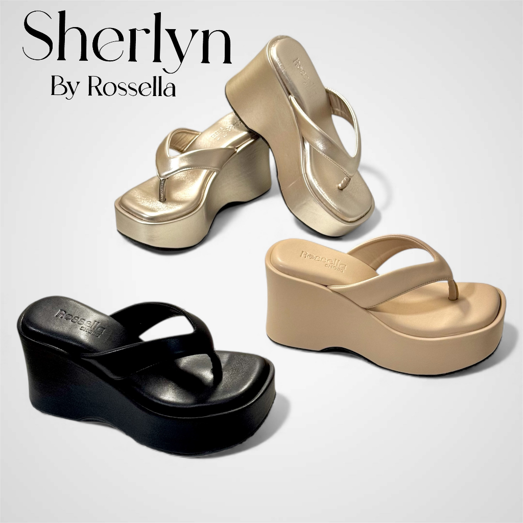 รองเท้าเตารีดหูหนีบส้นสูง 4 นิ้ว ( พื้นนุ่มพิเศษ ) รุ่น Sherlyn by Rossella