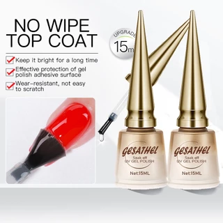 GESATHEL 15ml เคลือบสีเล็บเจล Top Coat / Base Coat สีเจล ทาเล็บเจล สีทาเล็บเจล UV LED ยาทาเล็บเจล
