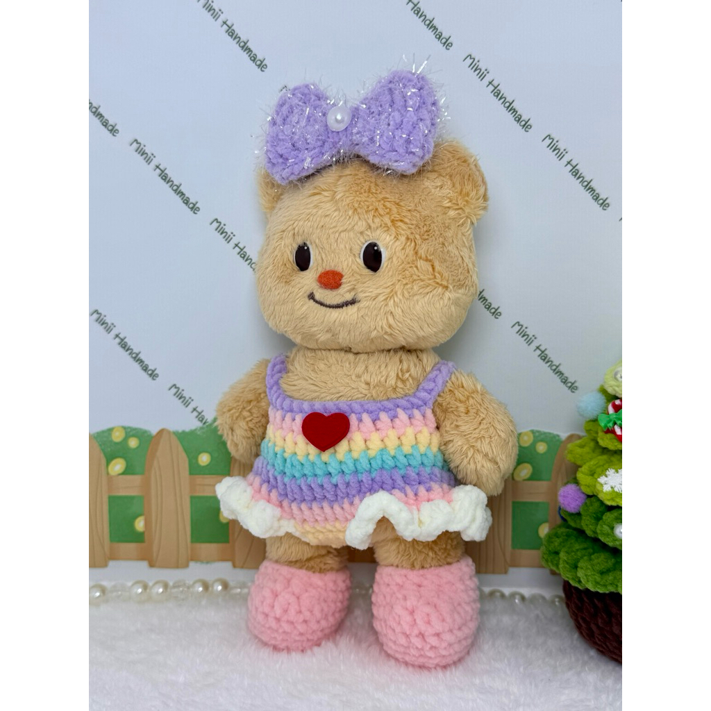 ชุดว่ายน้ำพาสเทล โบว์ใหญ่ ไลลา ลาบูบู้ เบบี้คราย หมีเนย ชุดตุ๊กตา