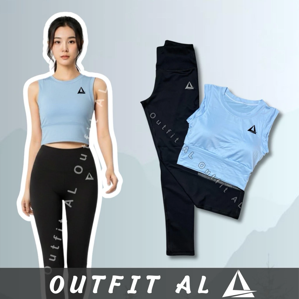 ชุดเสื้อแขนกุด เล็กกิ้งขายาวผู้หญิง Legging Set SS33