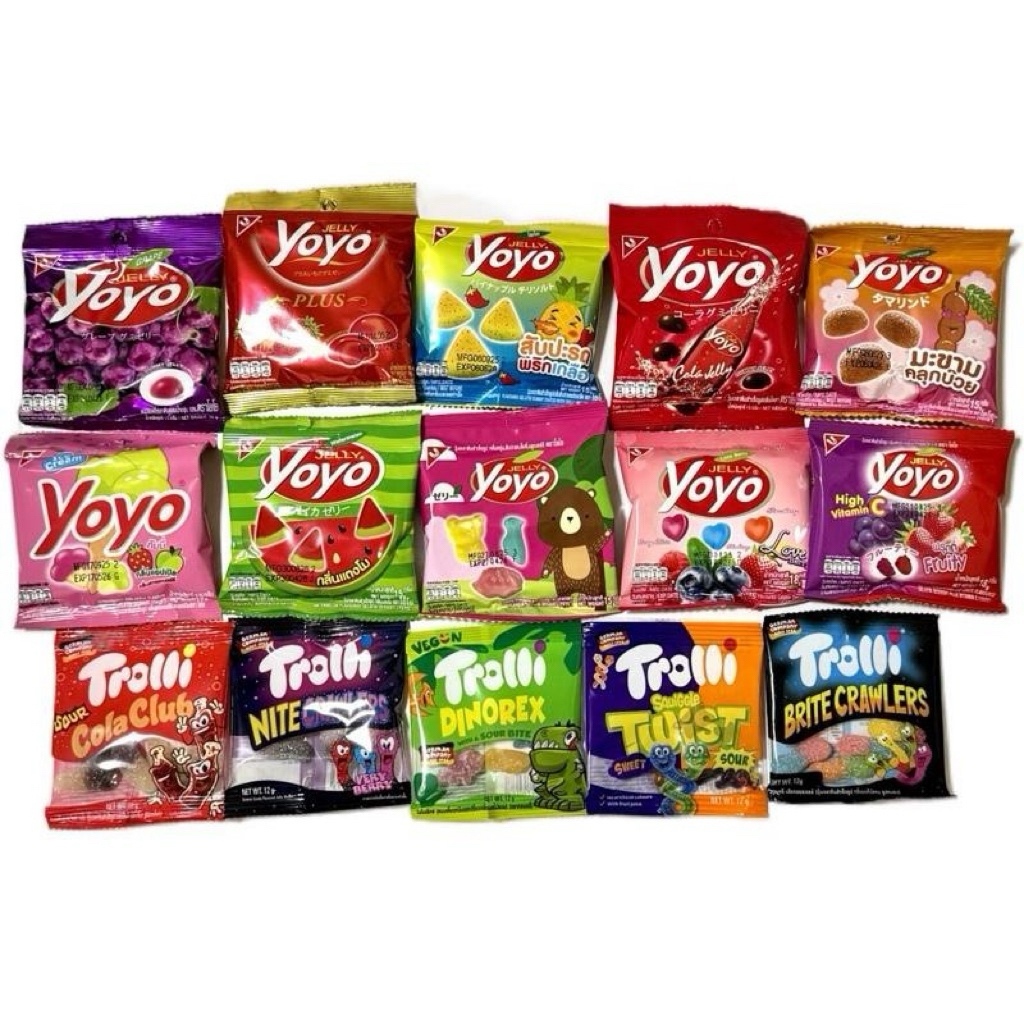 ตุ่มเยลลี่Yoyo&Trolli นิ่มหนึบ มีทั้งหมด 15 แบบ