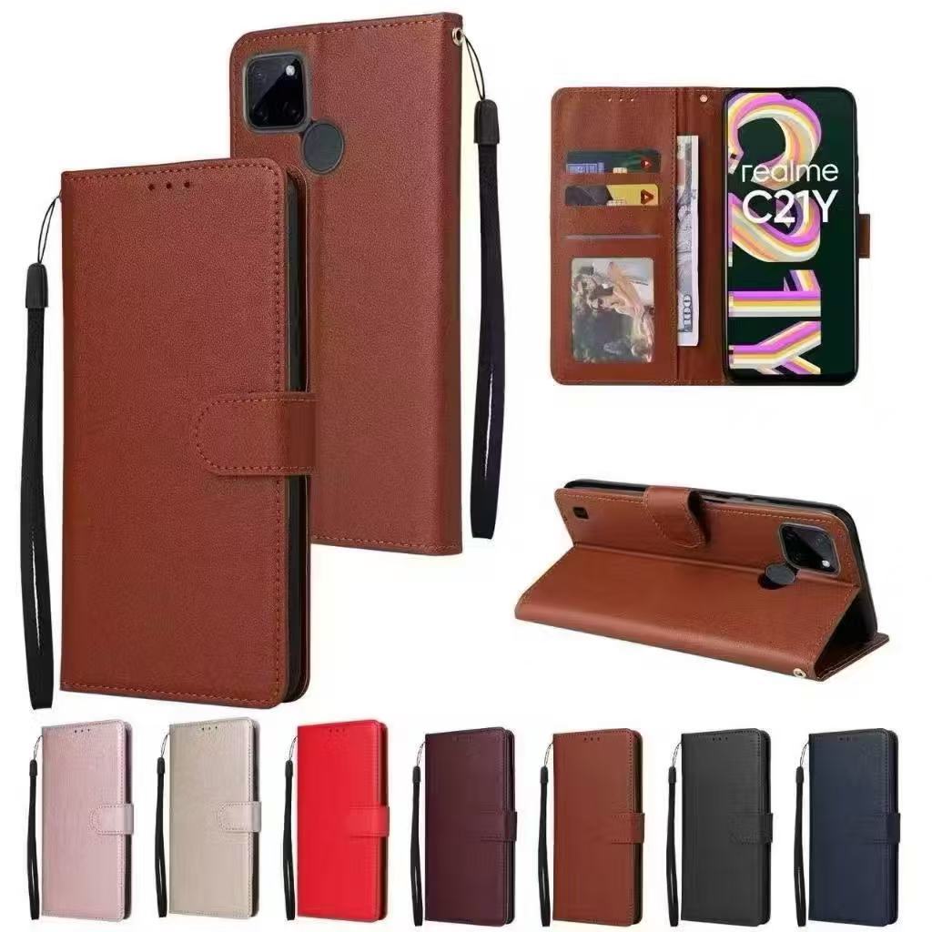 ร้านไทย เคสฝาพับ Boss เสียบบัตร สำหรับ Realme C55 C33 C30 C30s C35 C21 y 5i 6i C3 C12 C15 C25 C25y แม่เหล็ก ล็อค ตั้งได้